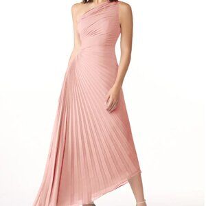 Azazie Kirra Rosette A-Line One Shoulder Chiffon Dress